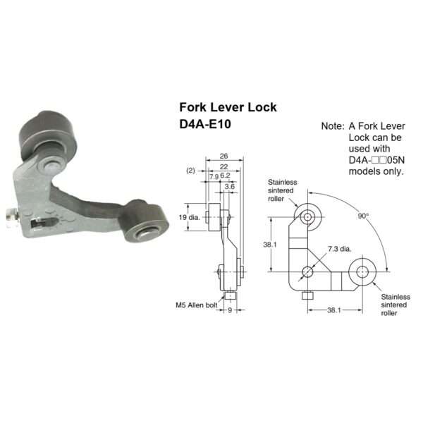 Omron D4A-E10 Fork Lever Lock